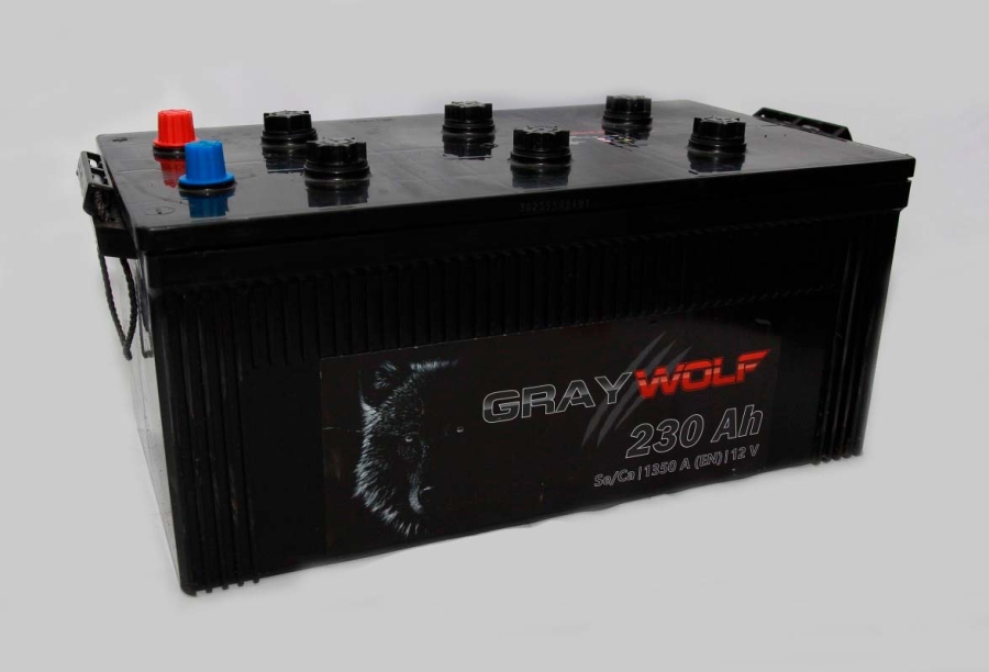 Батарея аккумуляторная GRAYWOLF GW2300 230А/ч 1350А обратная полярн. стандартные (Европа) клеммы