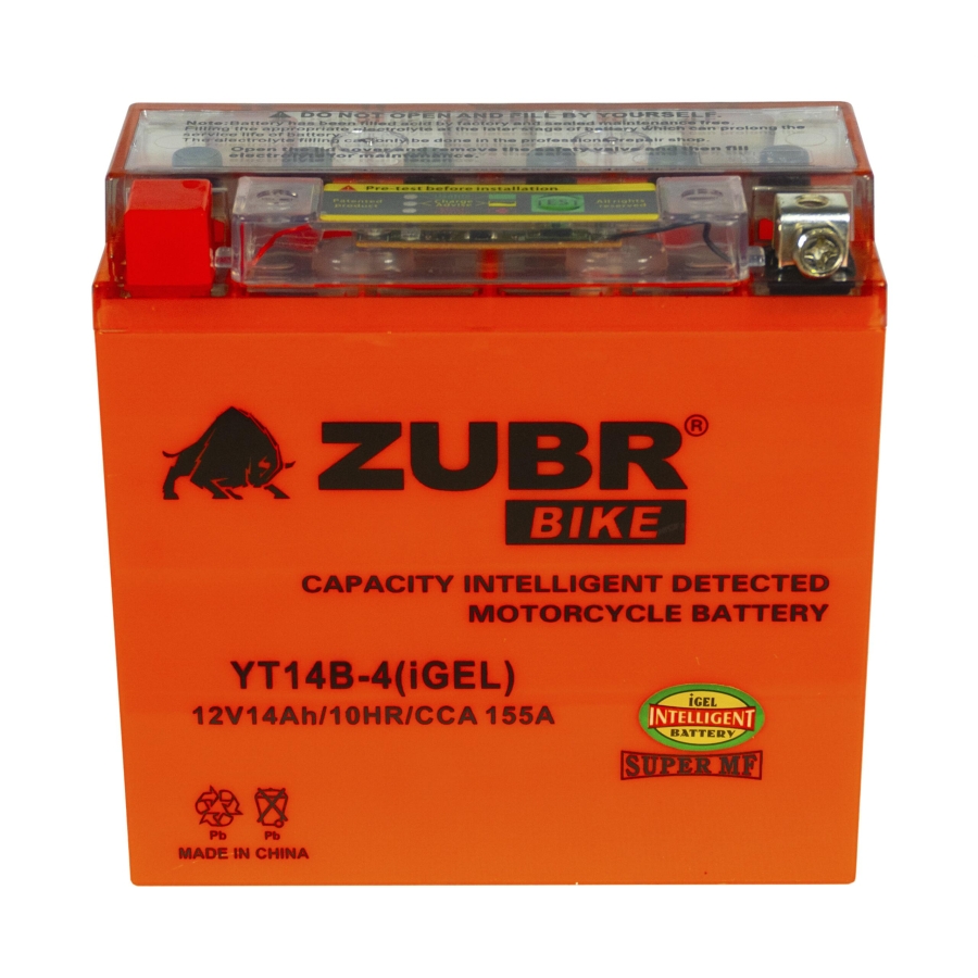 Аккумуляторная батарея ZUBR YT14B-4 (iGel) 14 Ah