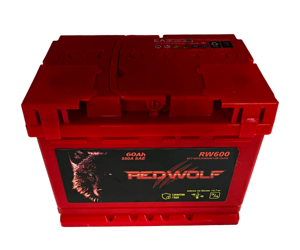 Аккумулятор, RED Wolf RWS601, 60 Ah, 510 A, прямая полярность