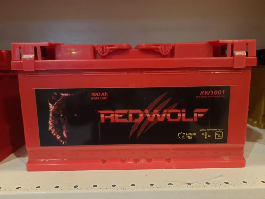 Аккумулятор, RED Wolf 100022K01RW, 100 Ah, 840 A, прямая полярность